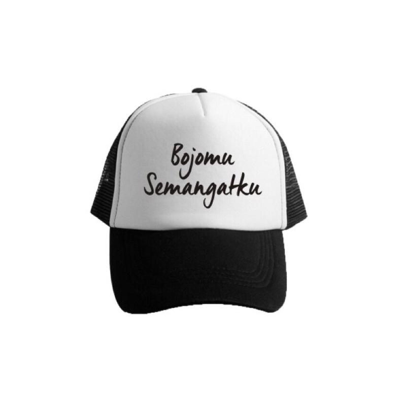 Topi Trucker Bojomu Semangatku - Hitam Putih