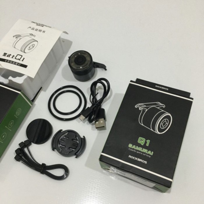 ROCKBROS Lampu Sepeda Q1 Samurai waterproof 6 warna Rechargeable