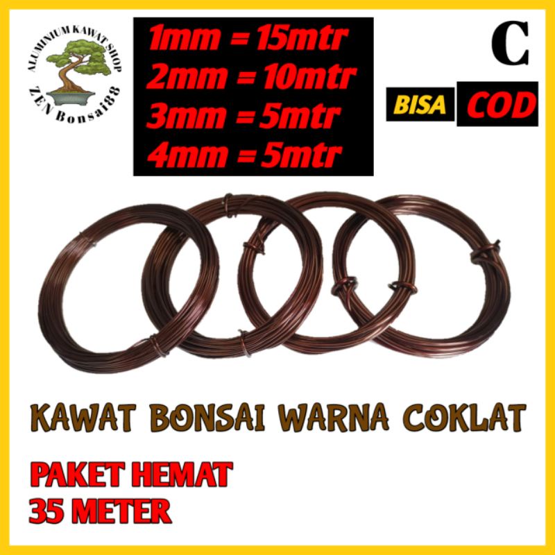 Silahkan kawat bonsai warna coklat