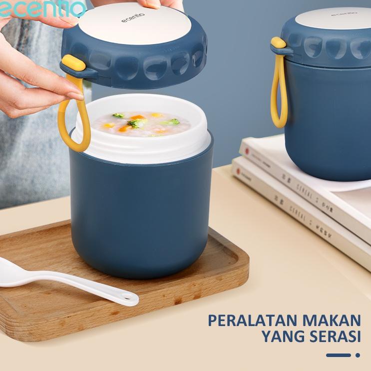 Lagi Tren.. ecentio Tempat Makan 2200ml Dengan Tempat Minum Set Tas Bekal Lunch Box Set Kotak Makan 