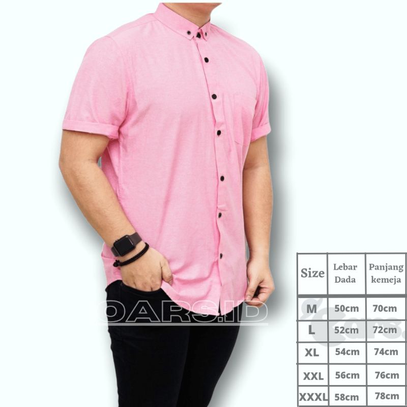 Oars.ID kemeja pink softpink ping polos pria lengan pendek dan panjang - kemeja murah - pakaian warna pink - pakaian pria