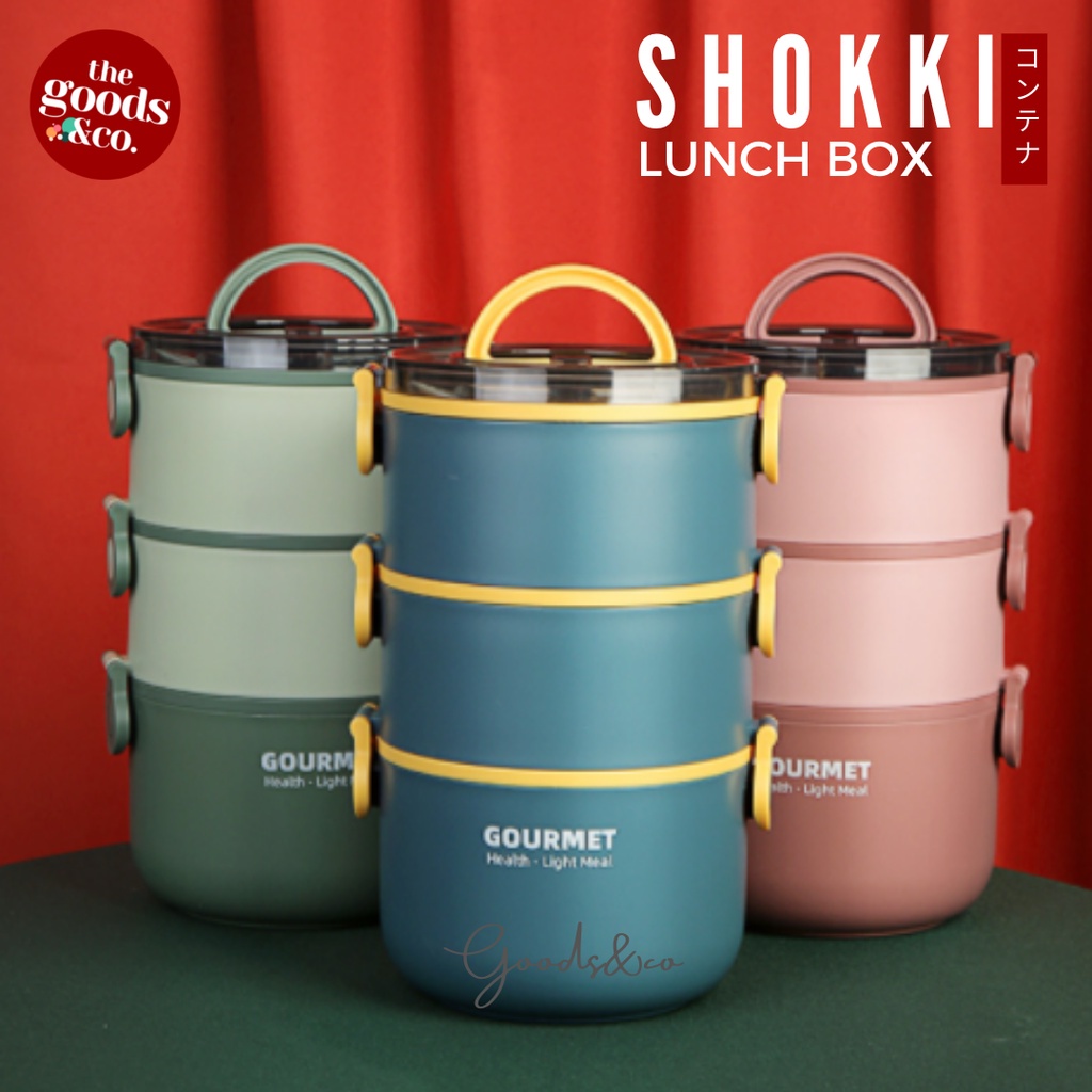 Lunch Box Set Anti Tumpah Kotak Makan Susun Tempat Makan 3 Susun Kotak Tempat Bekal Makan