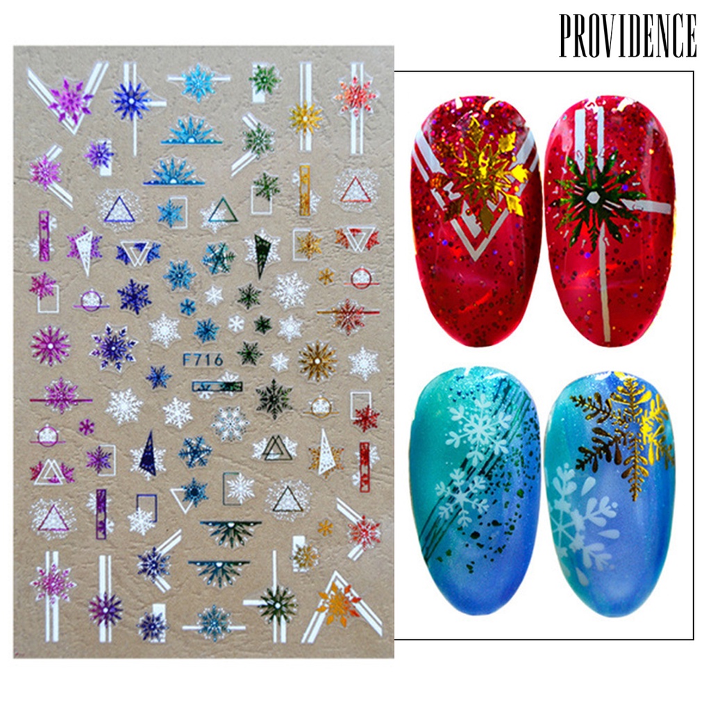 Providence 1 Sheet Manicure Decal 3D Compact Safe Colorful Christmas Series Nail Art Transfer Sticker for Women