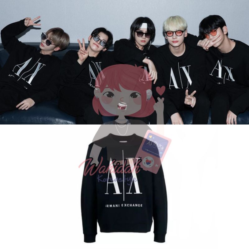 Sweater TXT "AX Armani Exchange Icon Logo" Baju Idol KPop Fashion