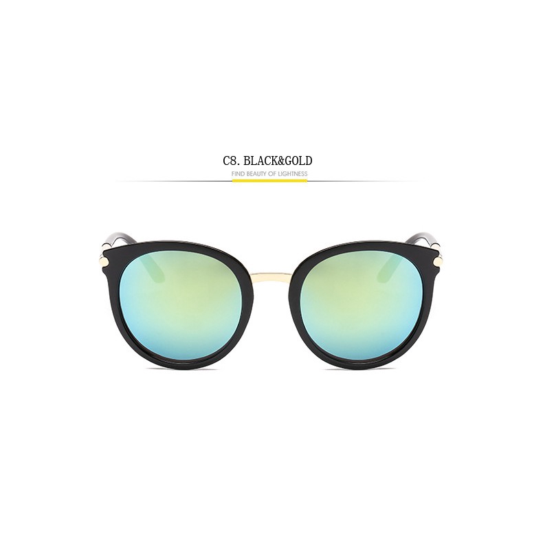 Putaran Ulzzang Style Mode Cermin Sunglasses Wanita Desainer Korea Daftar Baru Kacamata Matahari Anti UV400