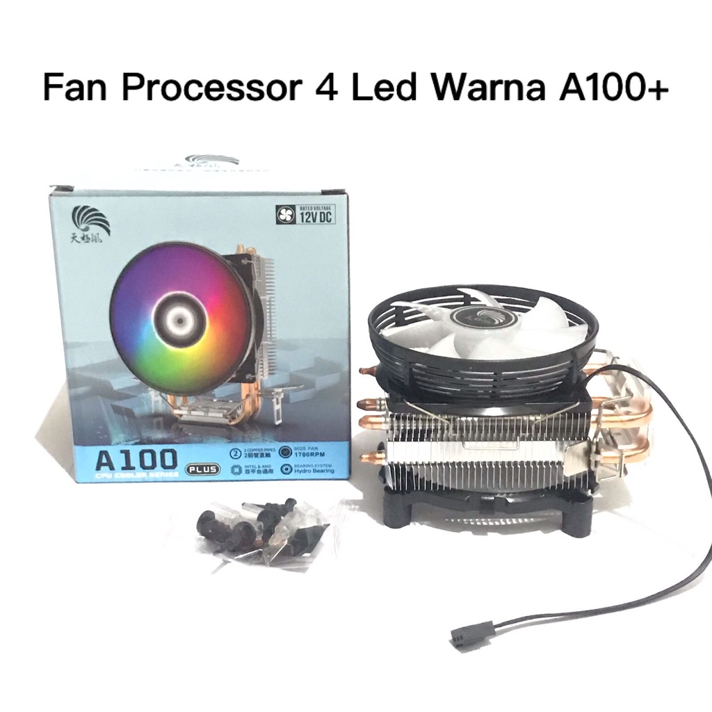 Proccessor Fan 4led warna A100+ (support LGA 775 and 115x)