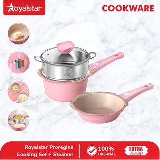 Royalstar Proregina Cooking Set + Steamer - Set Panci Steamer Wajan Serbaguna