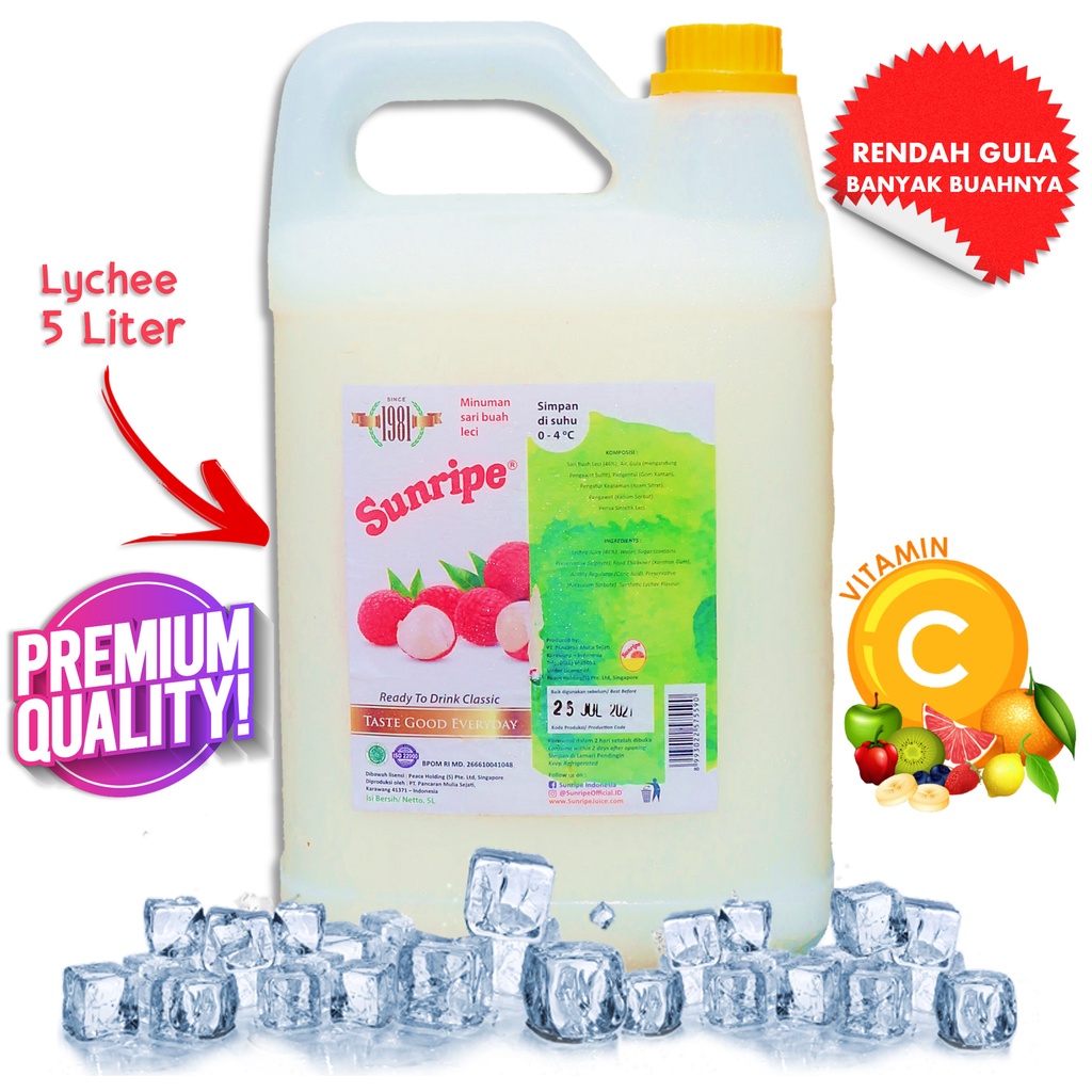 

Jus Buah Leci - Lychee Juice SUNRIPE 5 Liter