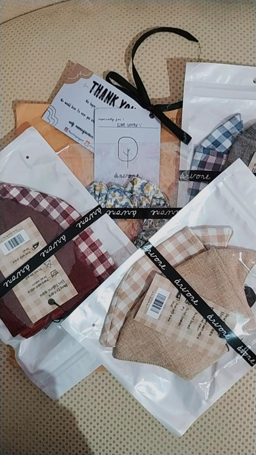 Masker Kain Aesthetic (evoo Design) Gigham Series By Arvore