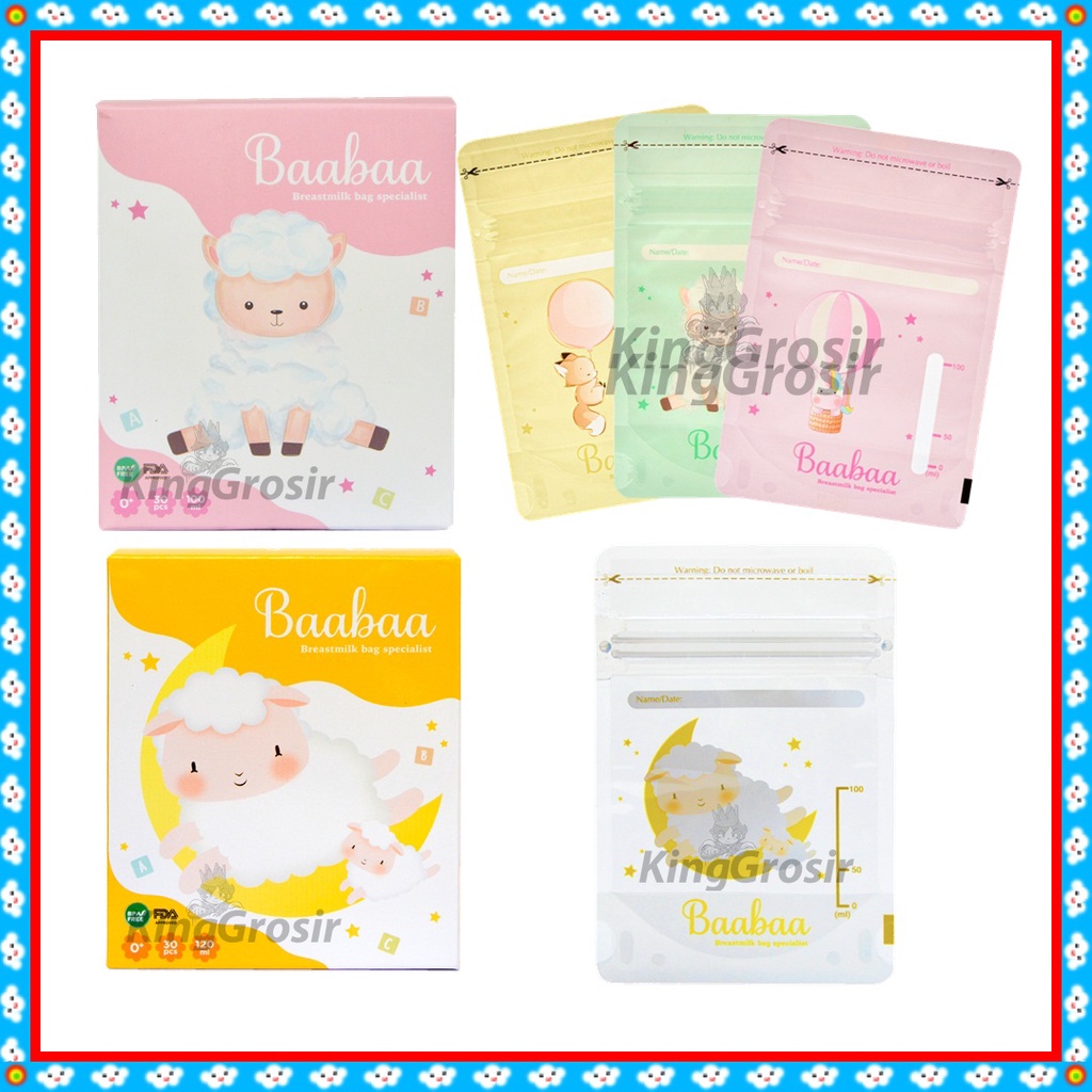 Baabaa Kantong Asi Double Zip Clear 100 ml / Breast Milk Storage / Penyimpan Asi
