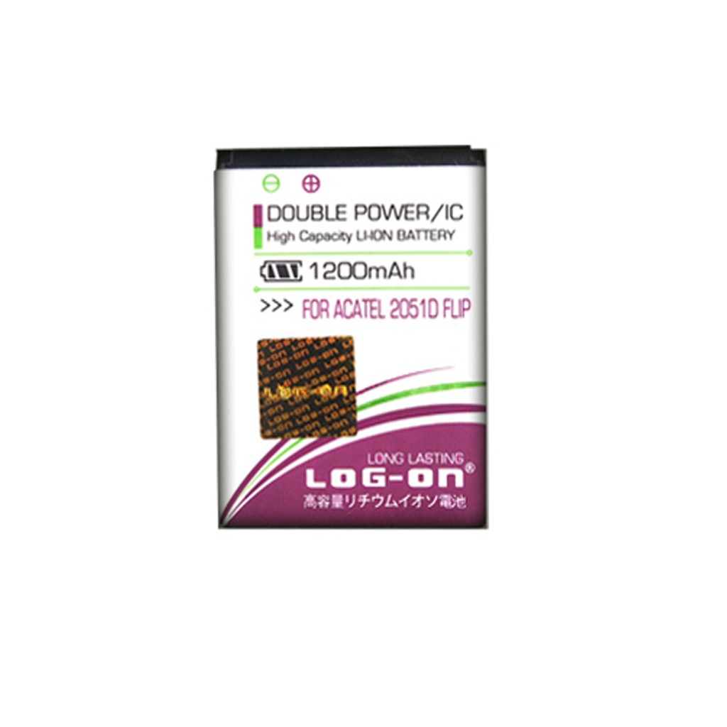 LOG ON BATERAI ALCATEL 2051D FLIP BATRE DOUBLE POWER DOUBLE IC BATTERY