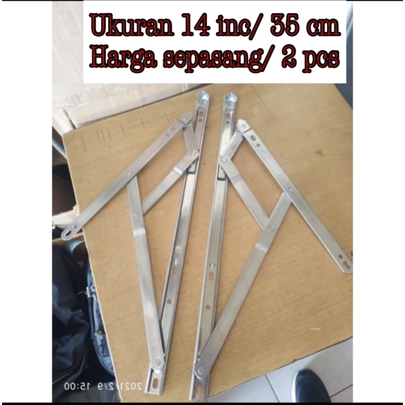 Promo WINDOW CASEMENT ENGSEL CASEMENT UKURAN 14 INC engsel jendela 14 inch MURAH Casement 14 inc/36 cm engsel jendela alumunium engsel jungkit kunci