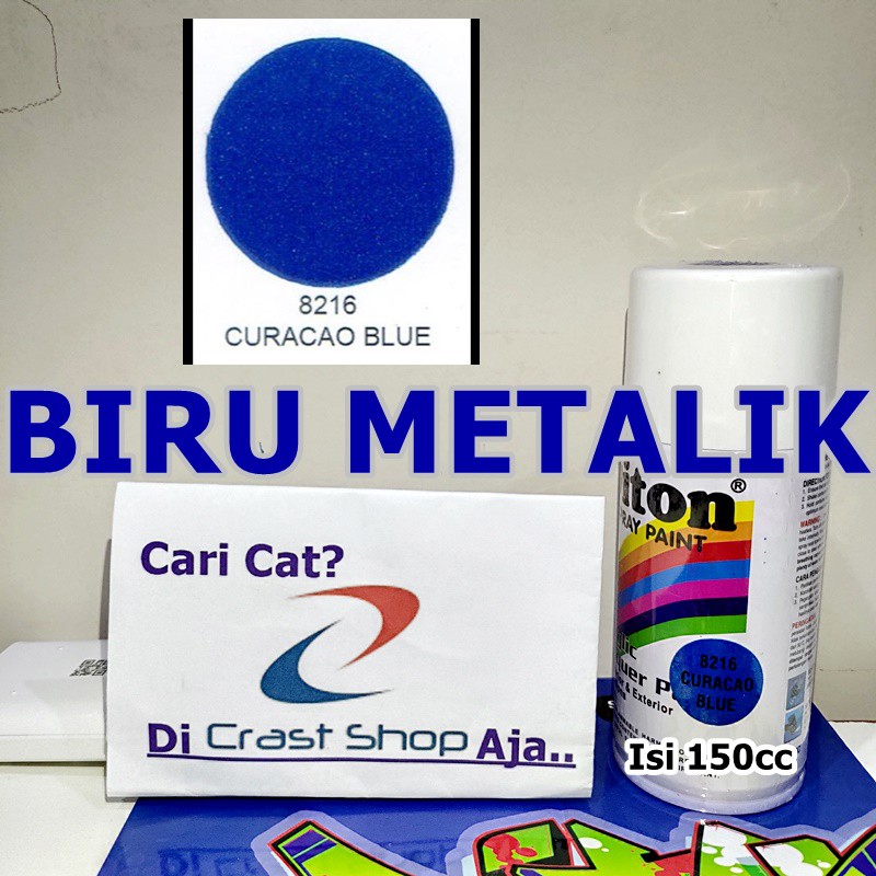 Cat Pilox DITON Curacao Blue 8216 150cc warna biru metalik murah kecil hemat ekonomis sepeda motor
