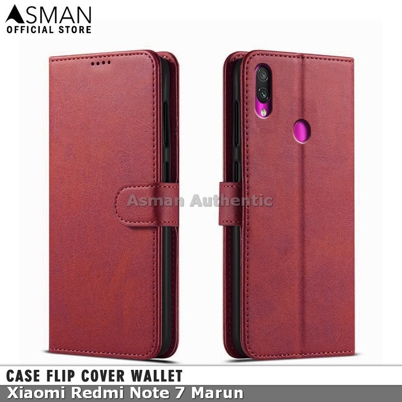 Asman Case Xiaomi Redmi Note 7 / Pro Leather Wallet Flip Cover Premium Edition