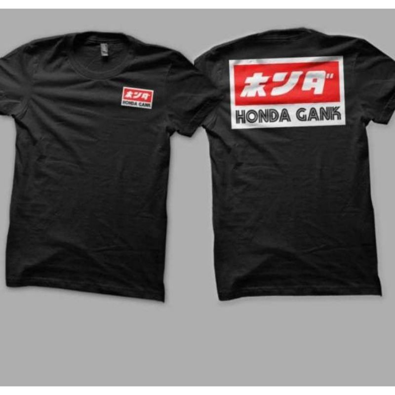 KAOS HONDA GANK HITAM LENGAN PANJANG DAN PENDEK