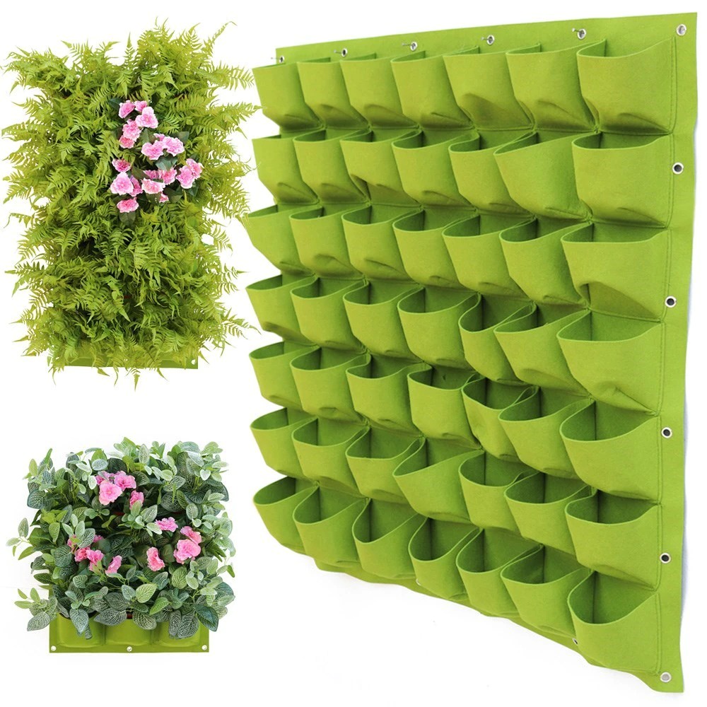 Pot Tanaman Gantung 9 Slot Bunga Hias Dekorasi Dinding Vertical Garden - Black