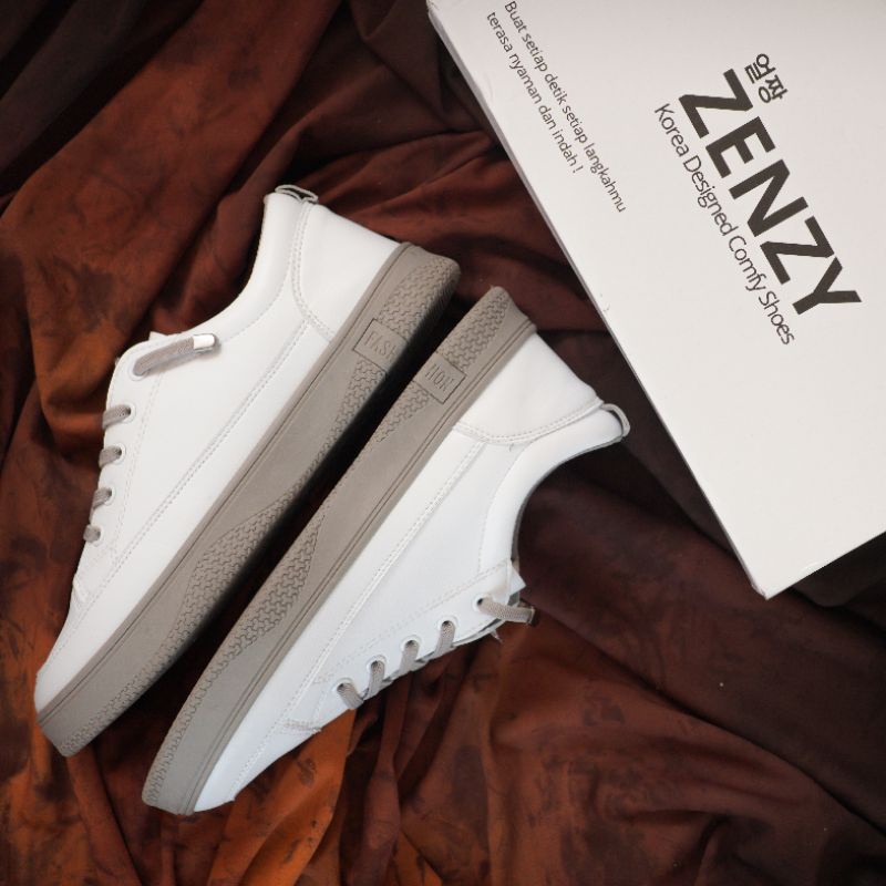 Zenzy Lovas Shoes Korea Design - Sepatu Casual PU Karet-SOFT GREY