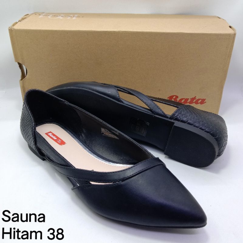 SEPATU FLAT SHOES HITAM WANITA BATA MARIE CLAIRE ORIGINAL