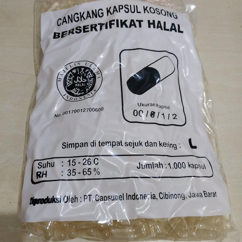 Promo Sale! Cangkang Kapsul Ukuran 1 Transparan / Kapsul Kosong Ukuran 1 Natural - Halal - capsul -