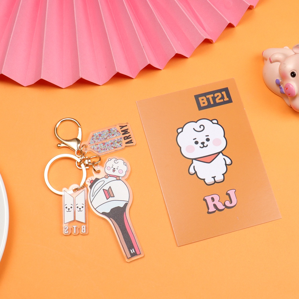 Bts ARMY Gantungan Kunci Lucu Kartun Keliling Liontin Aksesoris Acrylic Keychain In Stock New Arrival