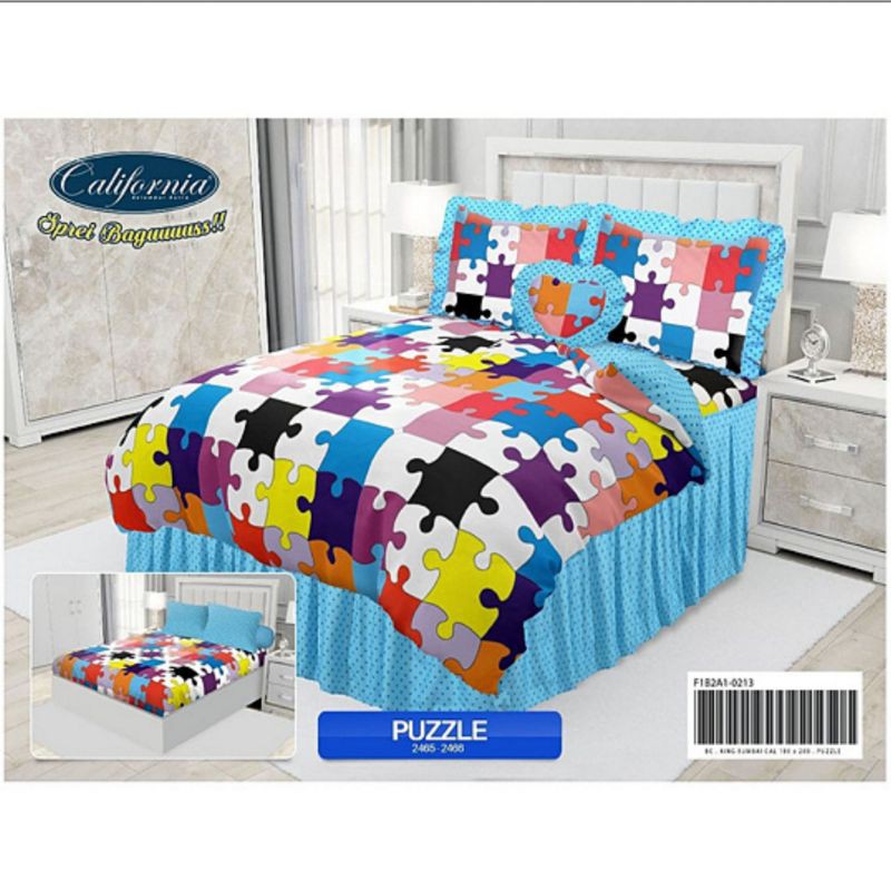 Sprei Rumbai California King B4 180 × 200 Motif Puzzle | Sprei Bagus