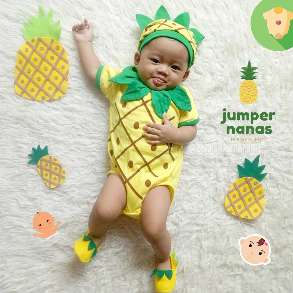jumper bayi nanas / pineapple baby romper