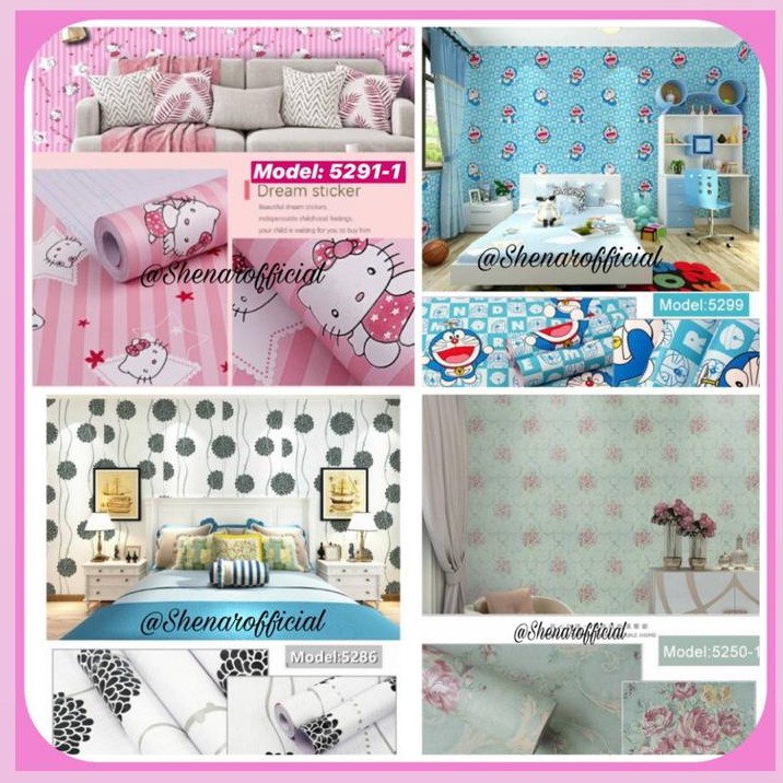 Bisa COD / Wallpaper Dinding / Wallpaper Stiker Dinding Motif Dan Karakter / Dengan Size 45cm X 8M