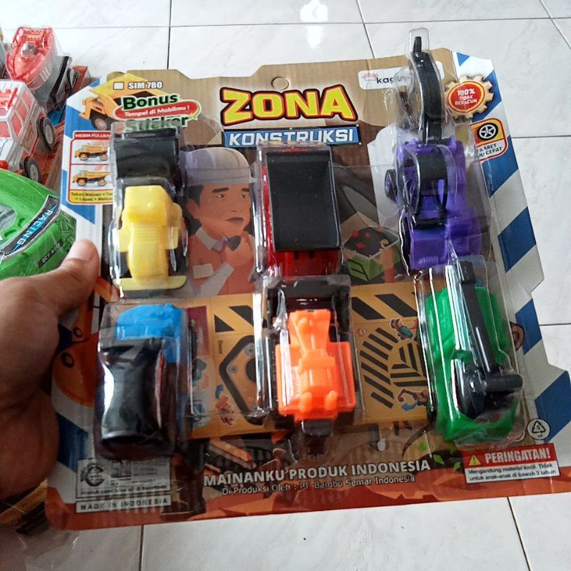 SIM 780 - Mainan Truk Zona Konstruksi isi 6 PC Construction set SIM780