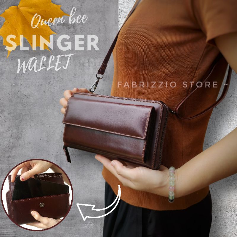 woman clutch/slingbag wallet kulit asli