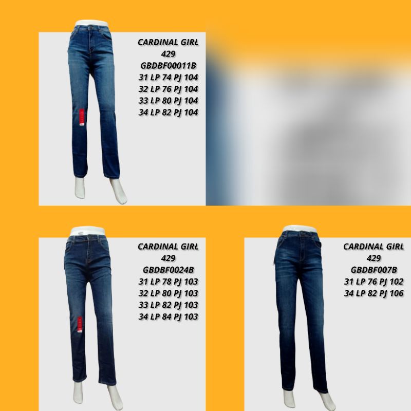 CELANA JEANS WANITA / CELANA WANITA CARDINAL GIRL ORIGINAL