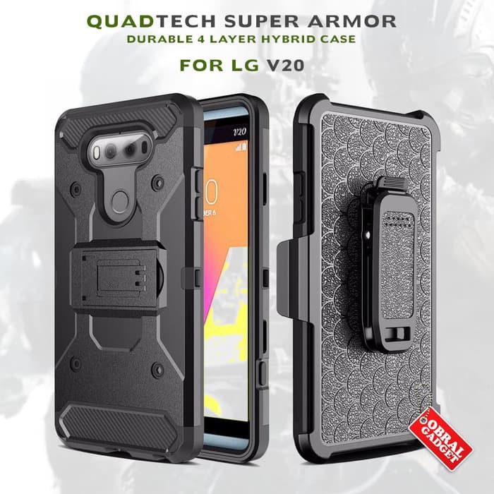 Armor Case LG V20 Holster Hard & Soft Softcase Belt Clip Casing Cover