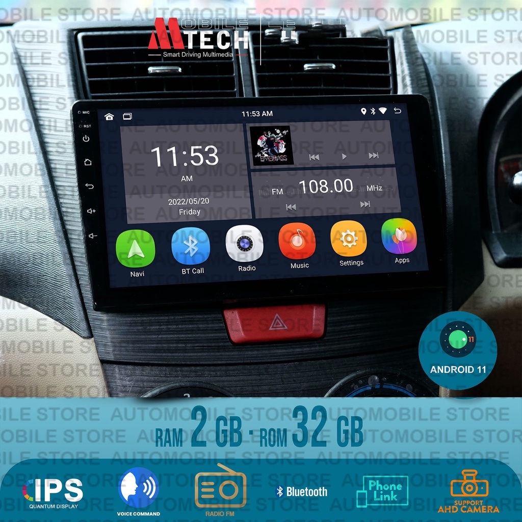 Mtech Head Unit Android Universal Mobil MM-8803 BBE 2/32 GB