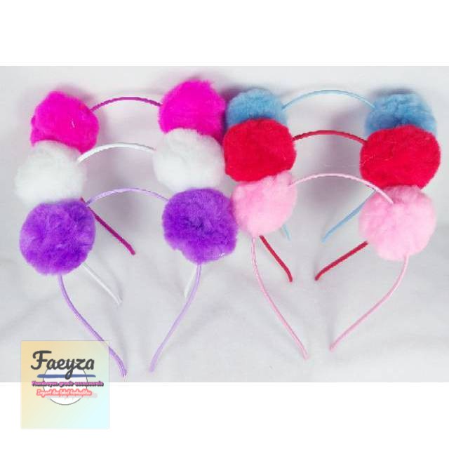 Bando pompom 6 PCS mixed metal. grosir