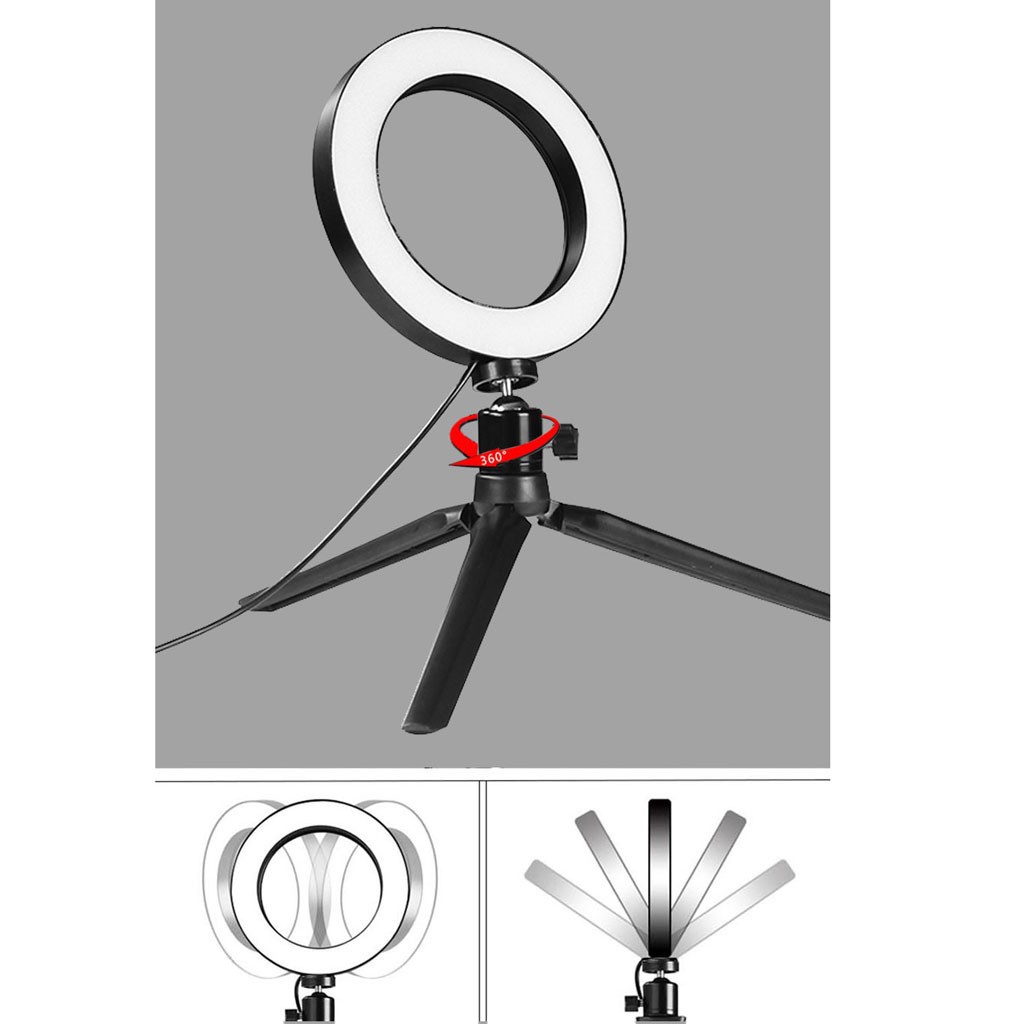 LED Ring Lighting 16cm / 6.29Inch Tri-Color Dimmable with 25cm Tripod Stand