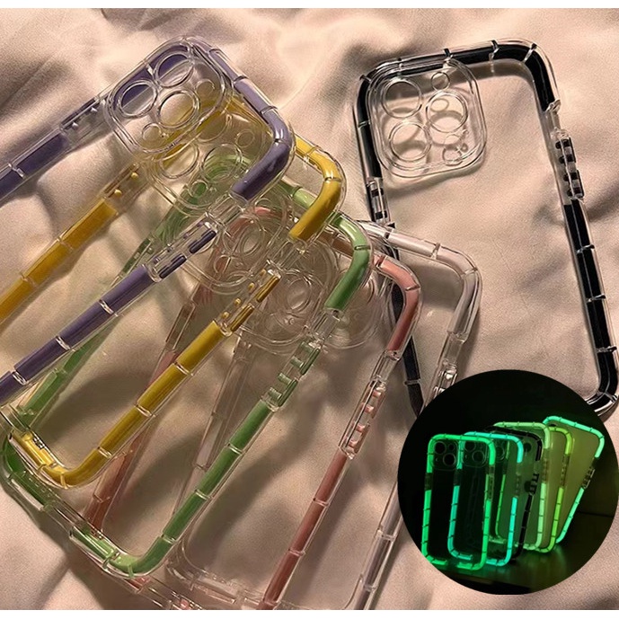 Creative fun luminous case iphone 11 pro max 12/13 pro max Xs max XR clear and simple luminous shockproof case