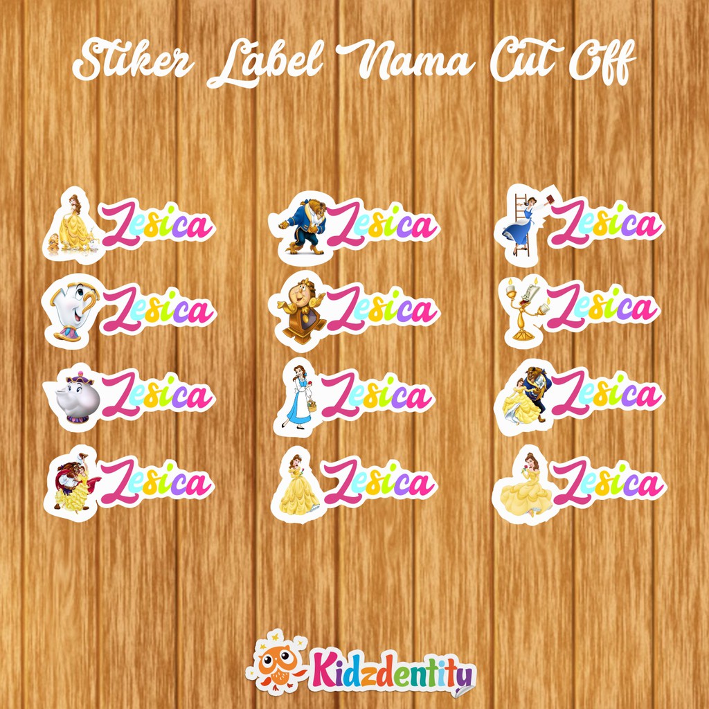 

STIKER NAMA CUT OFF BEAUTY & THE BEAST