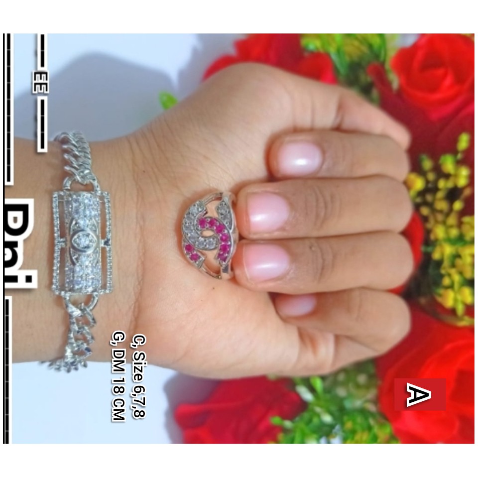 Gelang Dewasa Permata mewah Free Cincin Xuping (COD)