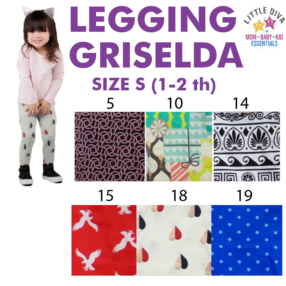 GRISELDA KIDS Legging Size S (1-2 th) Leging anak cewe lejing anak perempuan katun kaos gg