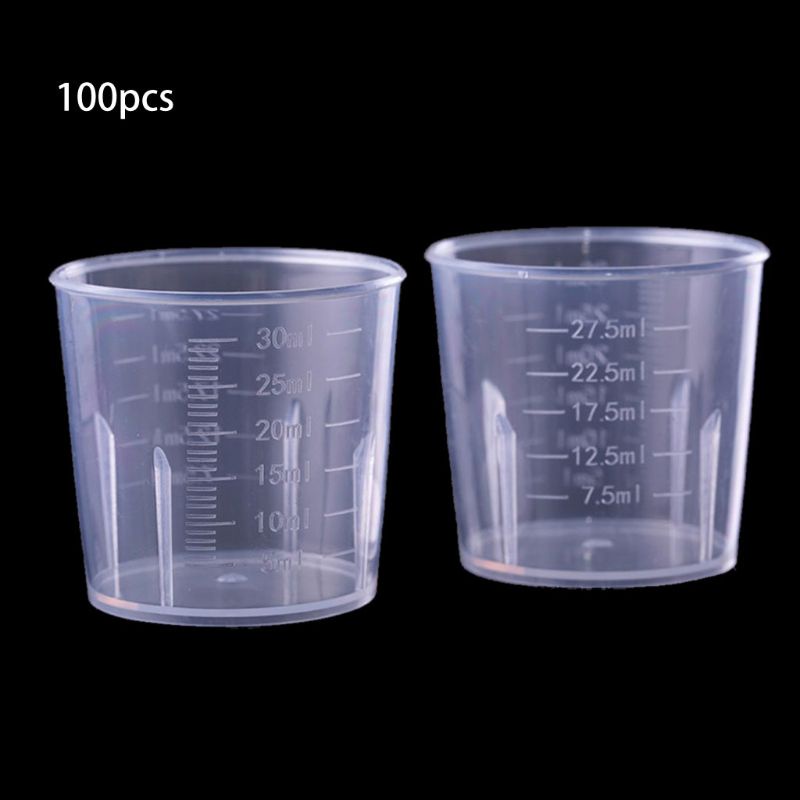 SIY  100Pcs 30ML Epoxy Resin Plastic Measuring Cups Kit Resin Mold Jewelry Making