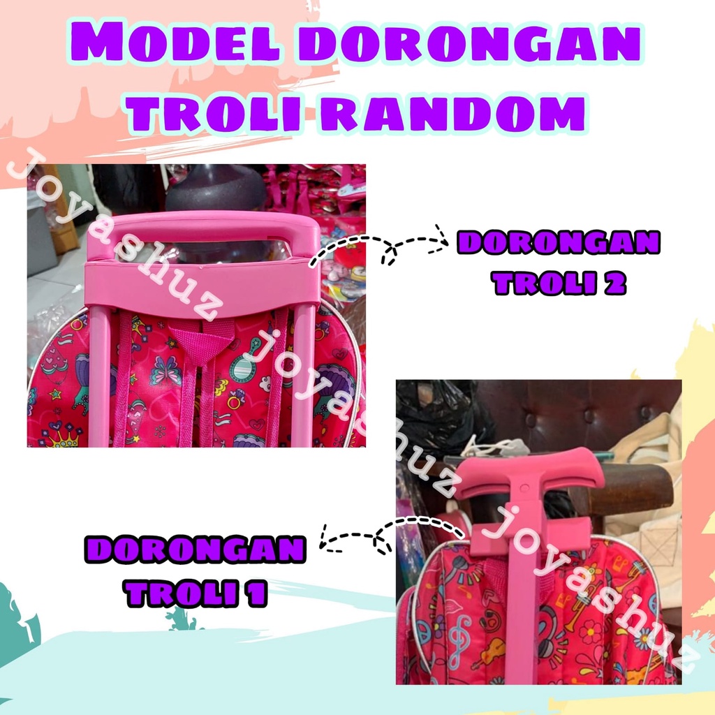 Tas Troli Anak Ransel Frozen Gratis Bonus - Ransel Anak Perempuan - Ransel Troli Anak SD - Troli Frozen - Tas Gratis Botol -  Tas Sekolah Anak Troli - Frozen Anna Elsa  - Tas Dorong Frozen  - Joyashuz