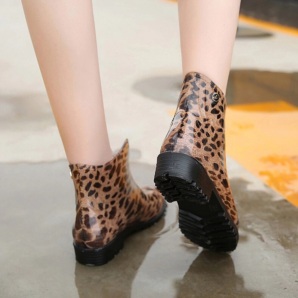 leopard print water boots