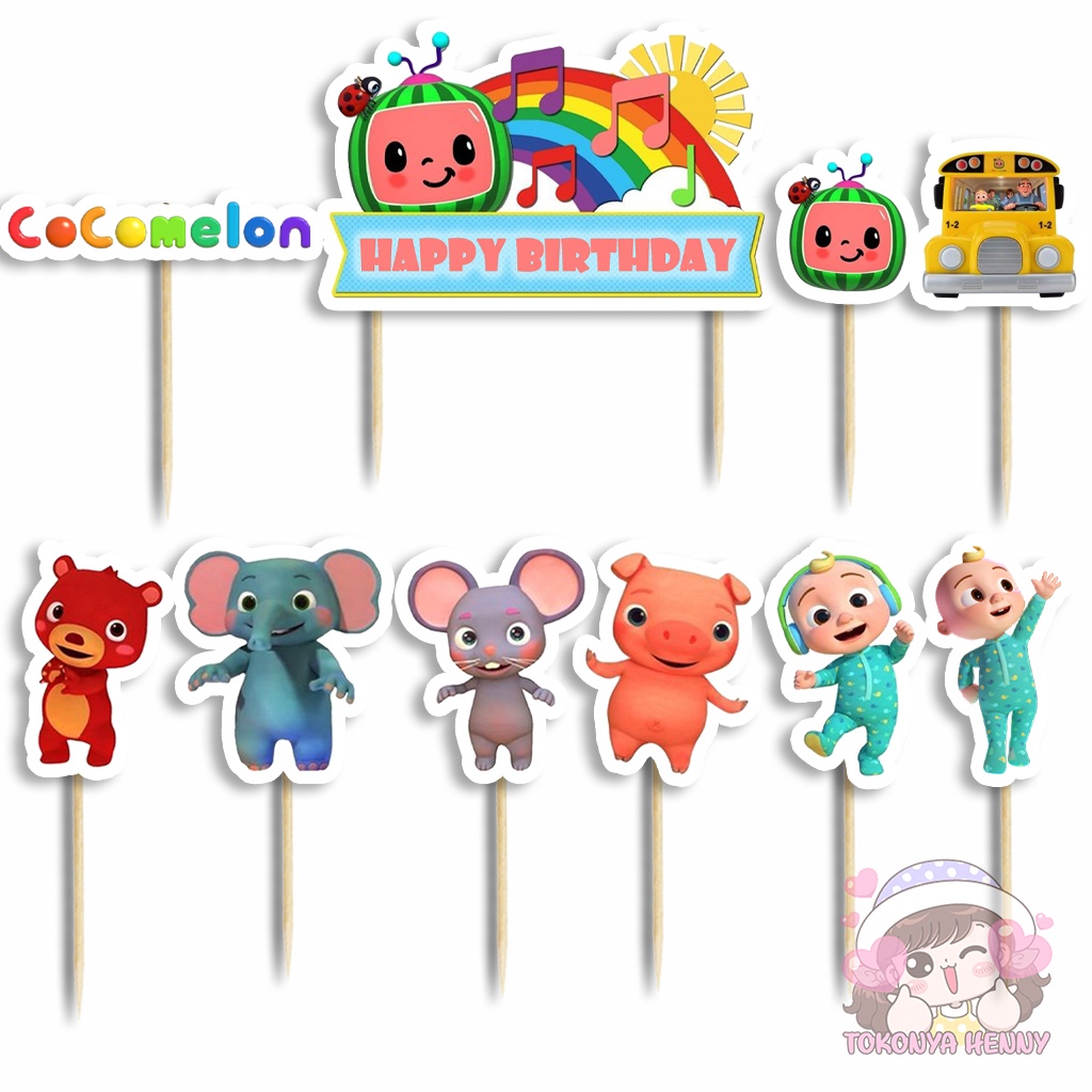 Topper Cake Hiasan Kue Ulang Tahun motif karakter COCOMELON (A)