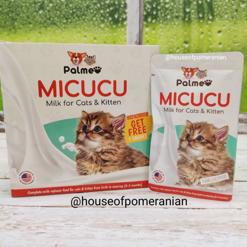 susu kucing MICUCU palmeo 20gr kitten cat milk replacer low lactose