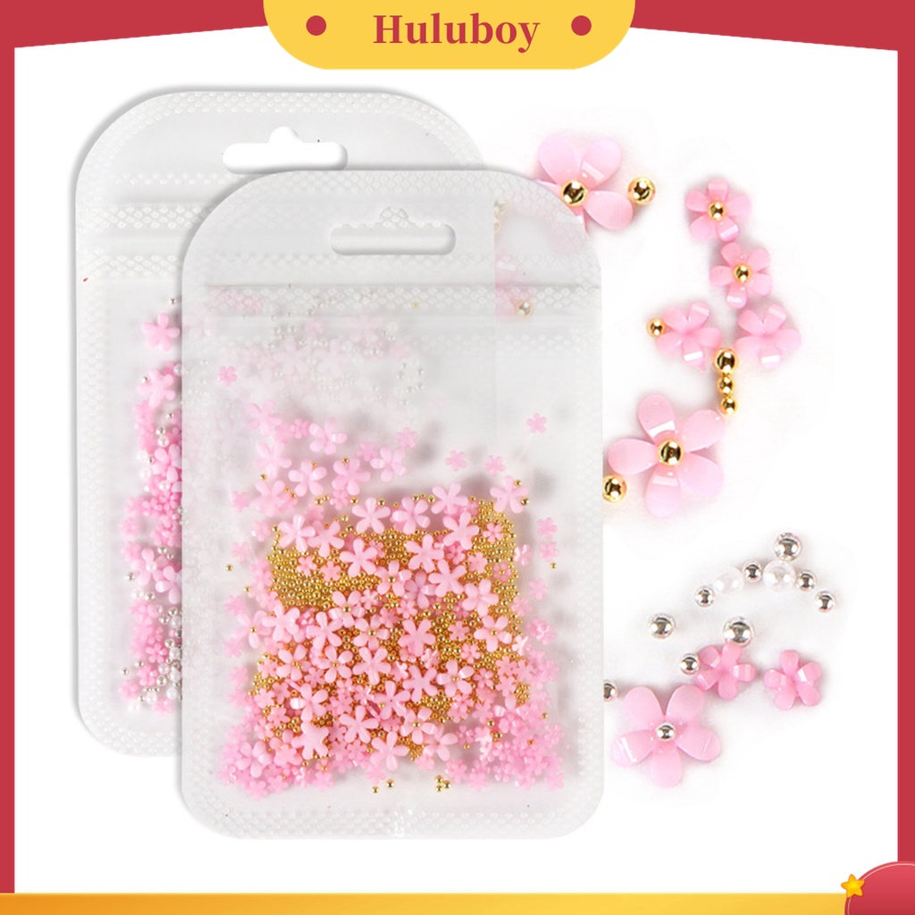 Huluboy Huluboy♡ 1 Kantong Manik-Manik Bunga 3D Multifungsi Tahan Air Untuk Dekorasi Nail Art