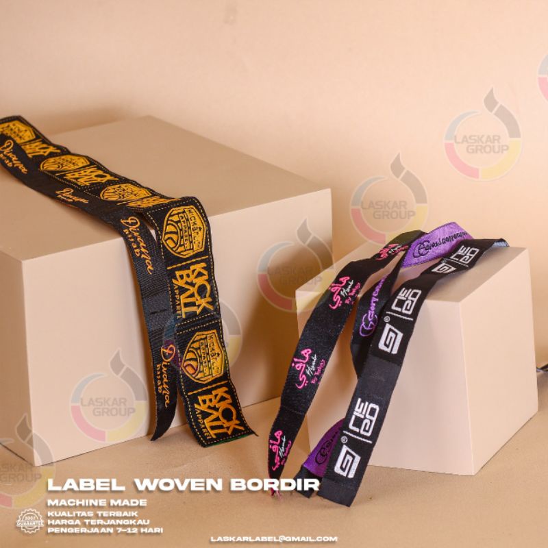 

1,5x4 woven bordi / label merek / label merek custom / label hijab / aksesoris konveksi