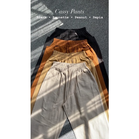 Outerres - CASSY PANTS | Celana Baggy Linen Wanita