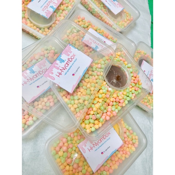 

[TERMURAH FREE GIFT] HI NYAM BOX NYAMNYAM BOX // RICE CRISPY PREMIUM // RICE BALL // JAJANAN JADUL // BULAT KECIL