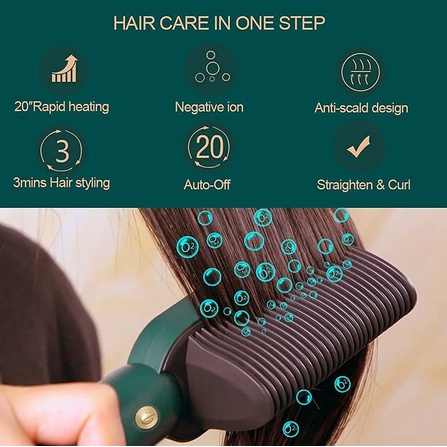 Multifungsi Profesional Pelurus Rambut Turmalin Keramik Penjepit Rambut Sikat Sisir Rambut Pelurus Rambut Keriting Rambut Besi-5