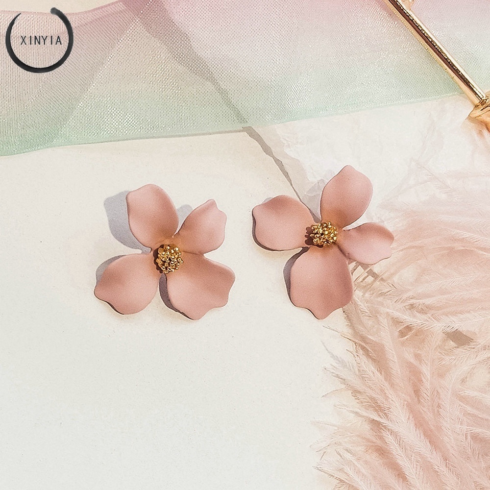 Anting Bunga Permen Warna Manis / Statement Earrings Candy Color Flower Sweet Ear Studs