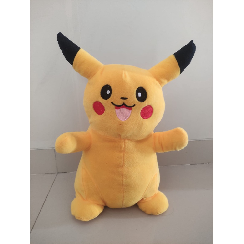 Boneka Pokemon Pikachu Size 45 cm Bahan Velboa Isi Dacron Silicon Warna Kuning